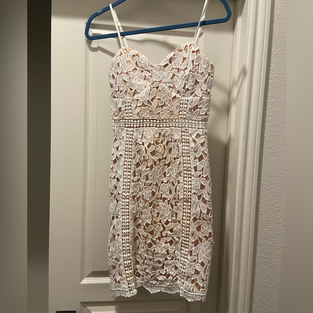 Lulus size small white lace dress